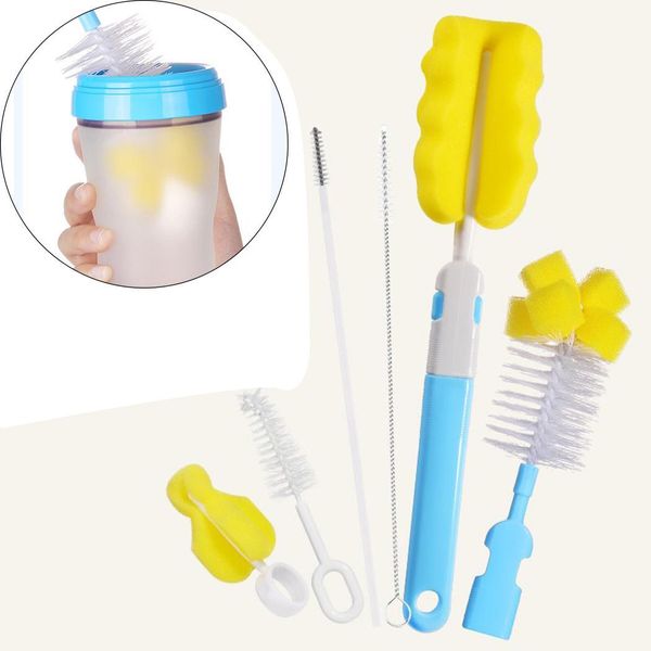 

bottle brush 5pcs/set sponge plastic glass milk water cup cleaning feeding bottle dummy nipple pacifier brushes