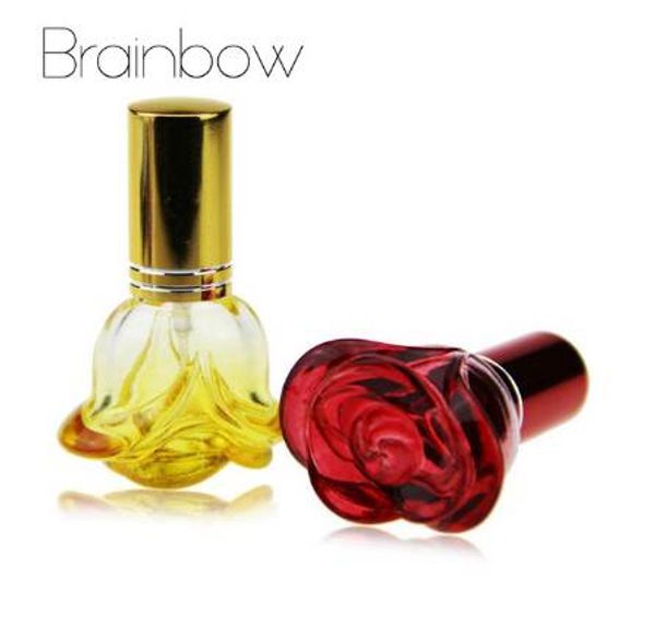 

brainbow 5ml 3d flower perfume bottle mini portable travel refillable perfume atomizer bottle color spray scent pump empty case
