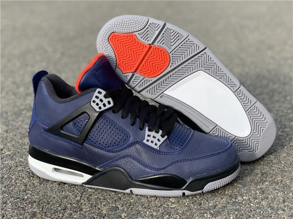 

new air authentic 4 winter loyal blue wntr retro white habanero red black 4s casual shoes men cq9597-401 sports sneakers with box