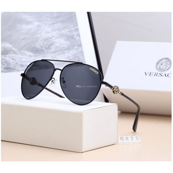 

2019 new luxury classic pilot sunglasses designer brand fashion mens womens sun glass es eyewear metal glass lenses with box, White;black