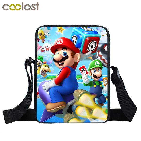 

cartoon mario print mini messenger bag smash bros boys girls crossbody bags children school bags kids bookbag small shoulder b