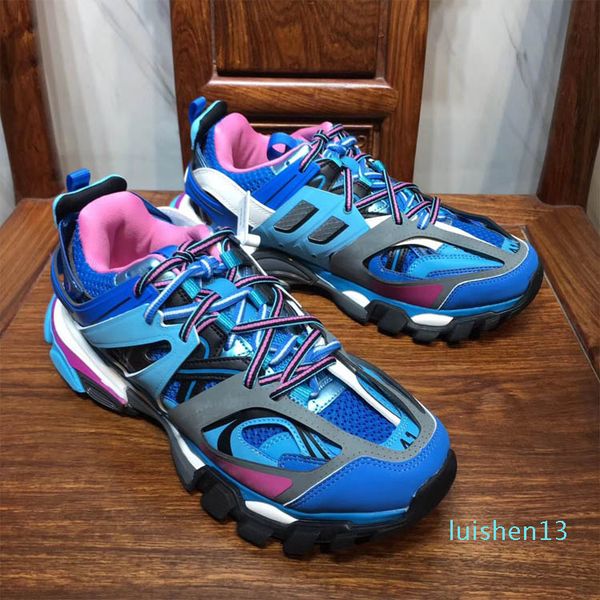 

2019 new color track trainers shoes men womens comfortable breathable mesh nylon cloth track designer shoes size 36-45c2 l13, Black