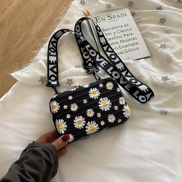 

women's bag new cool box mini bag western style broadband fashion all-match shoulder/crossbody daisy