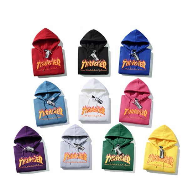 

men women brand hoodies fashion letter printed long sleeve pullover sweatshirts men casual loose hiphop hoodies high quanlity, Black