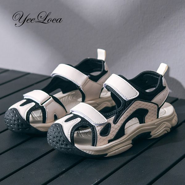 

boys sports sandals summer kids closed toe outdoor sandals athletic water shoes child pool beach quick drying, Black;red