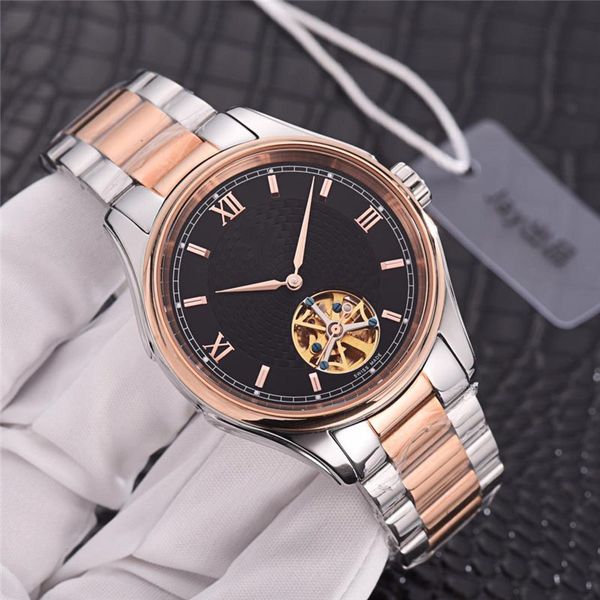 

rose gold luxury watch tourbillon automatic casual mens watches sports designer wristwatch 316 stainless steel lock clasp, Slivery;brown