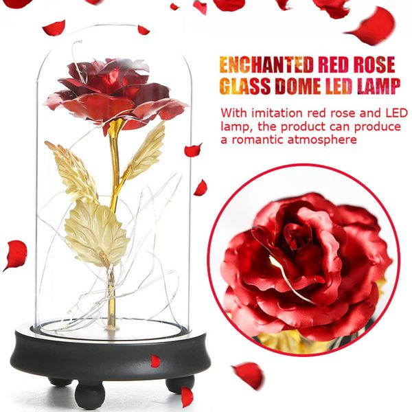 

battery powered led rose lamp bottle desk light romantic valentine's day birthday gift decoration