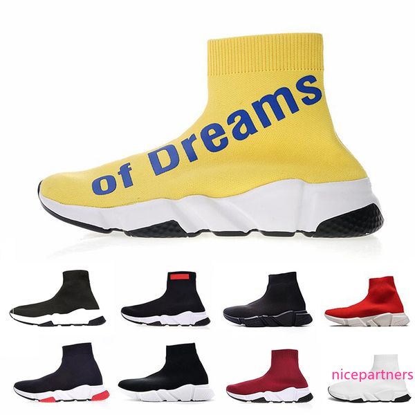 

new speed trainer luxury of dreams designer casual sock shoes black red triple black fashion socks sneaker outdoor socks shoe 36-45