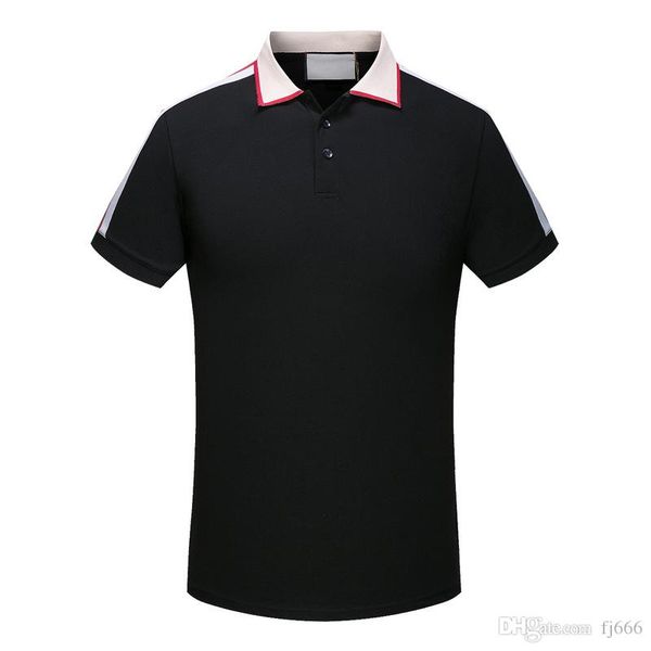 

2019 new men polo shirts short sleeved animal embroidery snake bee floral printing mens polos shirt medusa clothes fashion casual polo shirt, White;black