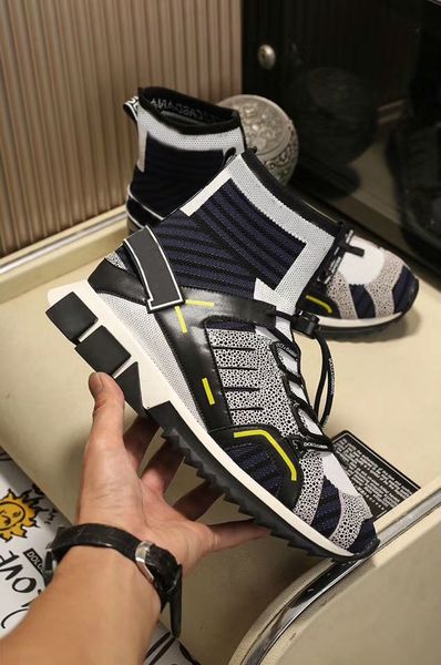

2019 branded men fabric stretch jersey sorrento slip-on sneaker designer lady rubber micro sole breathable casual shoes box, Black