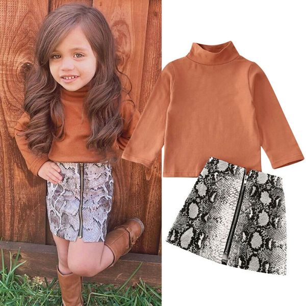 

arrival toddler baby kids girl long sleeve shirt+zip up mini skirt party outfit kids casual spring autumn 2pcs set, White