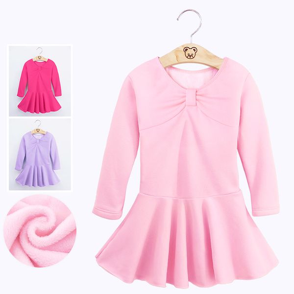 

autumn winter girls velvet ballet dance dress children thick warm gymnastic dance practice costumes ballet tutu with shorts, Black;red