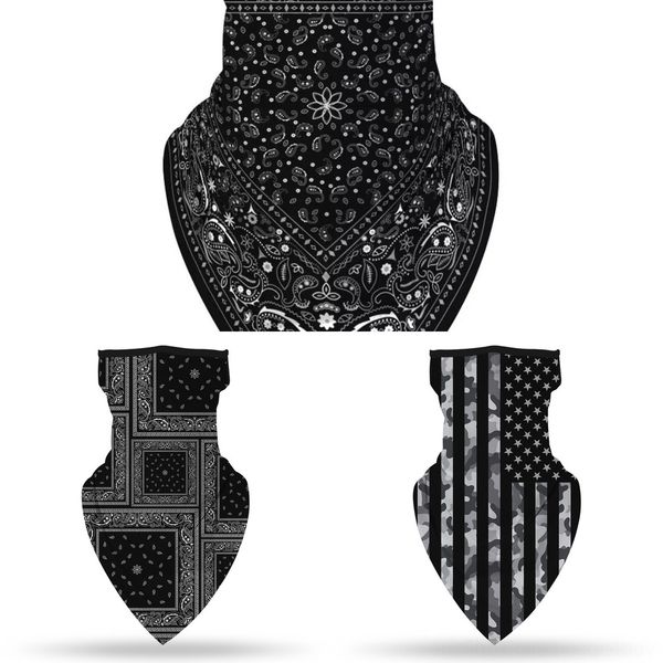 

psqep outdoor hiking scarf fishing uv protection scarf ski hiking windproof neck bandana camping cycling face mask magic scarves, Black
