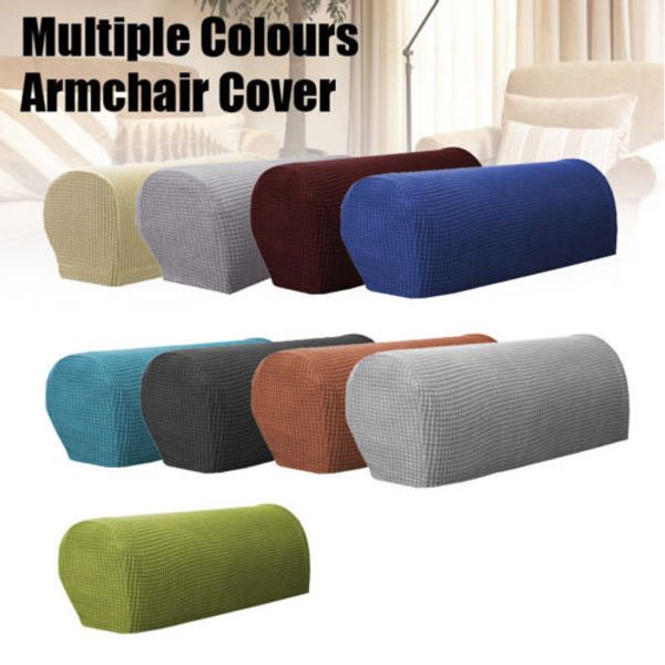 

2019 new style 1 pair removable arm stretch sofa couch chair protector armchair covers armrest sofa cover solid couch cover