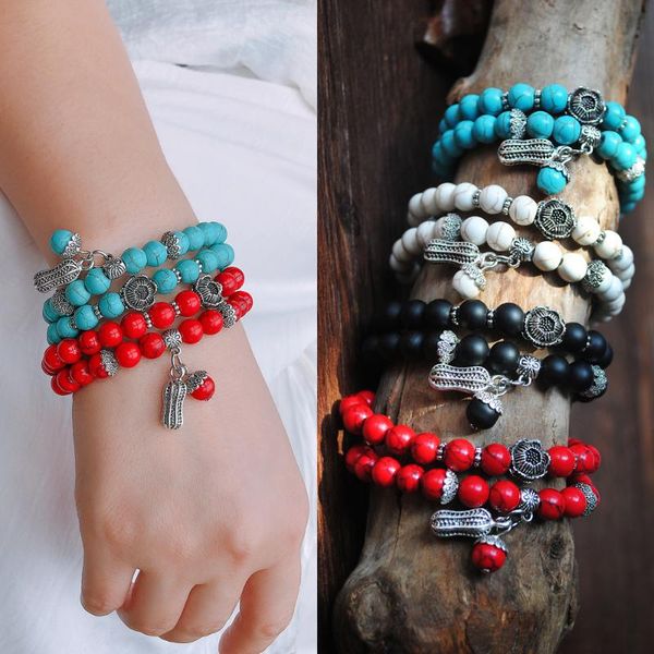

link, chain vintage blue red black white beaded bracelet women jewelry gifts