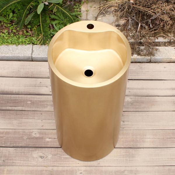 

round brass pedestal sink washstand customized office office western restaurant independent brass nordic column independent washbasin