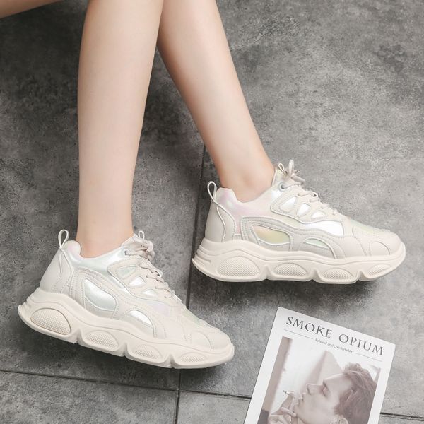 

2019 new autumn fashion ins simple wild sports women's shoes running shoes tide, Black