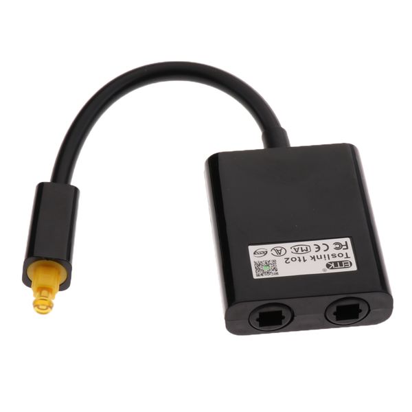 

1pcs digital toslink optical splitter cable adapter fiber cord audio 1 to 2