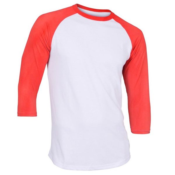 

mens women 3/4 sleeve plain t-shirt summer spring men tee casual, White;black