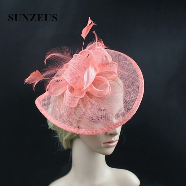 

europe halloween hats for party linen feather bridal hat wedding accessories sqn032