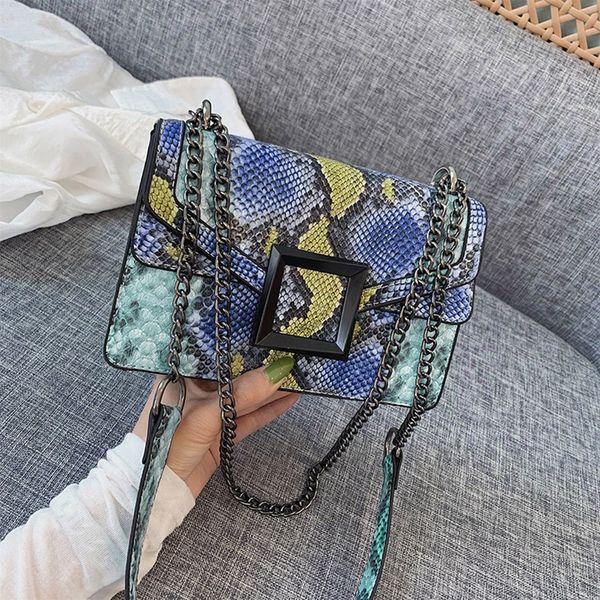 

luxury handbags women bags designer snake print women's bag leather shoulder bag vintage crossbody messenger bag#35