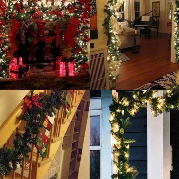 Compre Tela De Navidad Decoracion De Ratan Artificial Vid De La