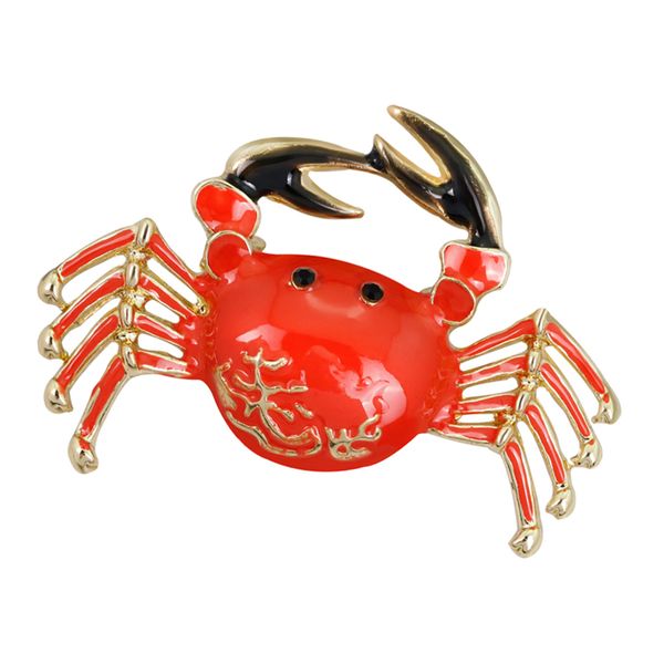 

cute red crab brooch pins jewelry women luxury colorful jewelry decoration, Gray