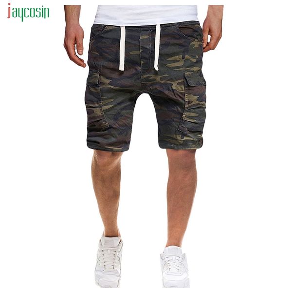 

jaycosin men summer men camouflage shorts male loose work shorts with pockets pants elastic joggings sport trousers, White;black