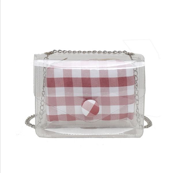 

bags for women transparent jelly cube package women's lattice chain bag crossbody handbags fashion beach pouch pu leather bags
