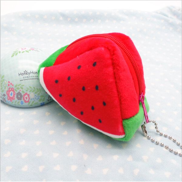 

cute fruits plush coin purse children zip small change purse wallet women pouch money bag orange kid, White