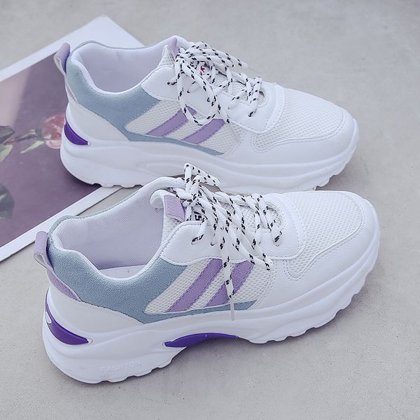 

women sneakers 2019 fashion casual shoes woman comfortable breathable mesh flats female platform, Black