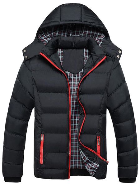 

winter duck down jacket men plus size hooded casual warm daily outwear overcoats 2019 basic jackets coats, Black