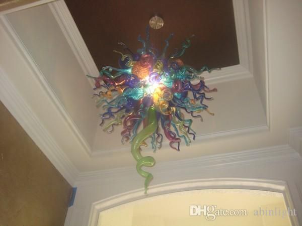

european style art glass chandelier led light source customized decorative murano style chandelier light for home villa decoration