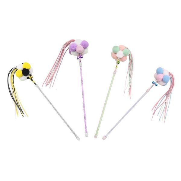 

игрушки для кошек интерактивные три цветовых сочетания забавные игрушки кота кота фея кисточка палочка тизер палочка радуга мяч колокольчик