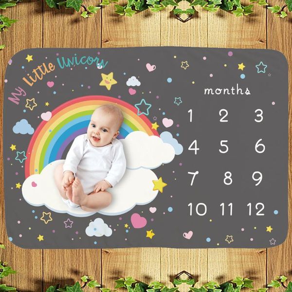 

blankets & swaddling baby rainbow milestone blanket born pography cover 70*100cm