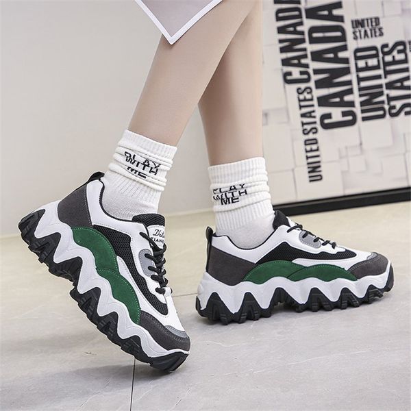 

women mesh flat sneakers spring vulcanized ladies lace up stretch fabric platform casual shoes female breathable fashion 2020, Black