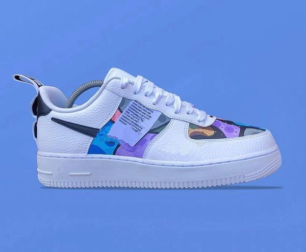 

box)2019 new men women low cut one 1 casual shoes white black dunk sports skateboarding shoes classic af fly trainers high sneakers 36-45