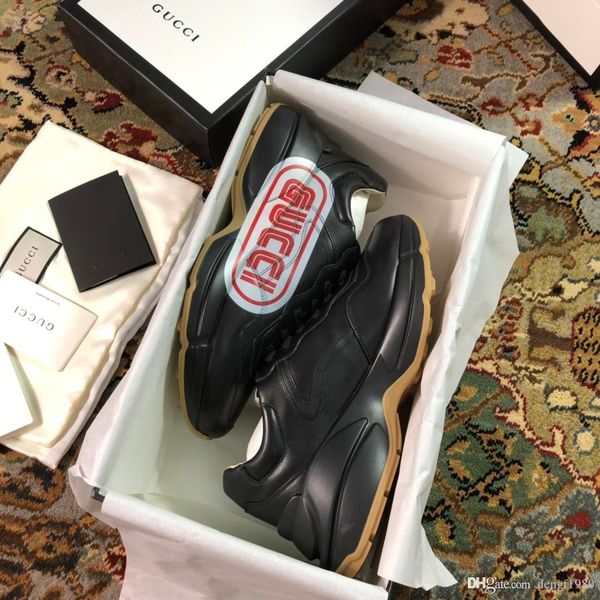 

mens desiger sneaker air cushion triple s sneakers for women triple-s sneaker leather 3d letter printing old dad shoes, Black