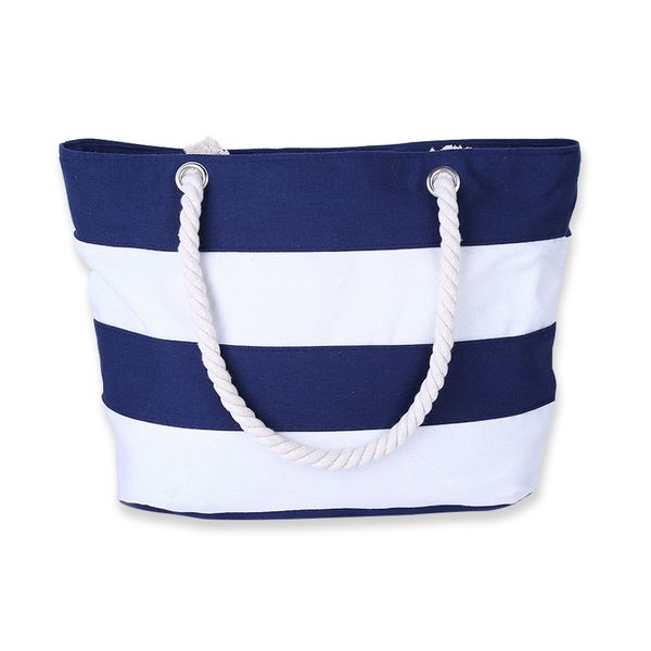 

women beach canvas bag fashion stripes printing handbags ladies large shoulder bag totes casual shopping bags