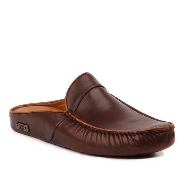 

sail-lakers genuine leather home slipper, Black