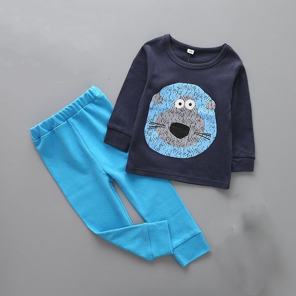 

новые дети 2-5 лет set animal детский дом одежда пижамы одежда весна и осень мальчик gril детская одежда, Blue;red