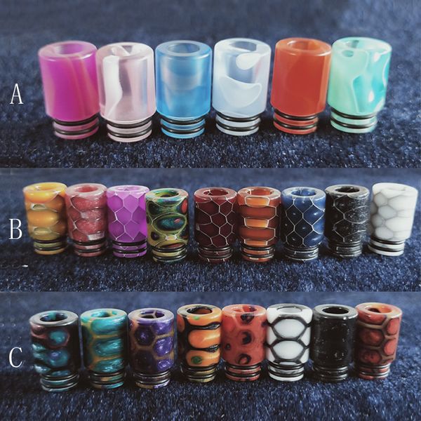 

vape Drip Tip For smok Trinity Alpha vapes Snake skin Grid Honeycomb 510 Mouthpiece e cigarette DHL Free