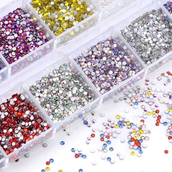 

ss3 size mixed color nails art rhinestone for nails art decorations crystals strass charms partition mixed size rhinestone set, Silver;gold