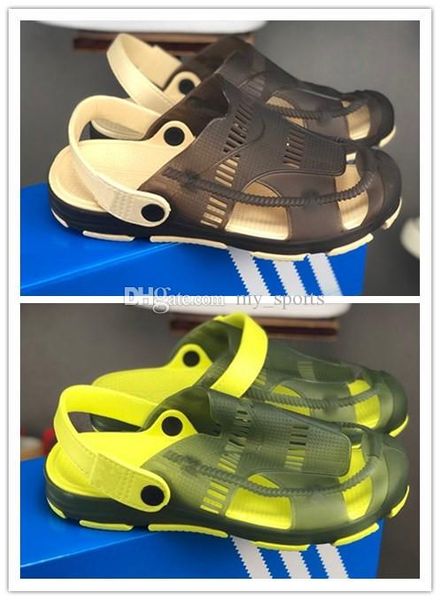 

adilette sandal w sandals summer men bright yellow hunter green beige flat beach fashion sandals, Black