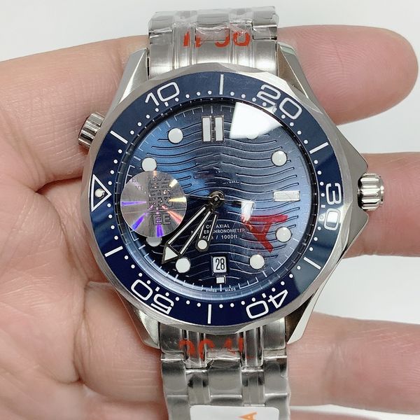 

42mm watches men 007 diver sport 300mm miyota automatic ceramic bezel date waterproof luminous stainless steel mechanical, Slivery;brown