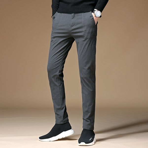 

qmgood fashion mens casual pants new men pants male brand clothing cotton straight trousers slim mens joggers, Black