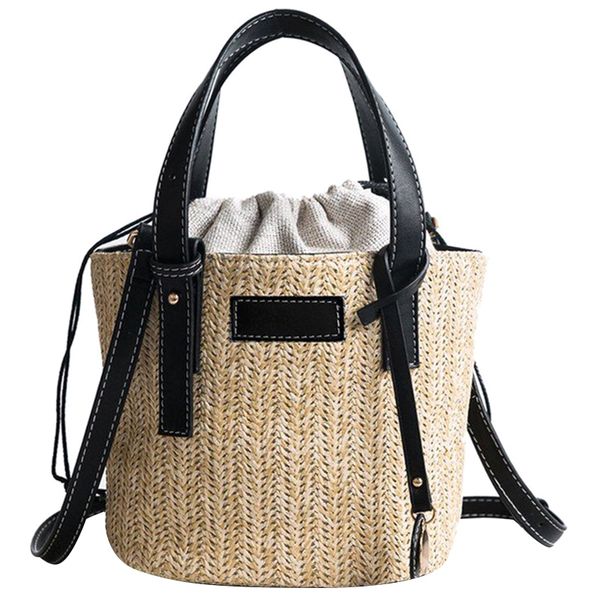 

handmade women handbag vintage retro beach bag straw rope knitted big messenger bag lady fresh paper pack for summer tote