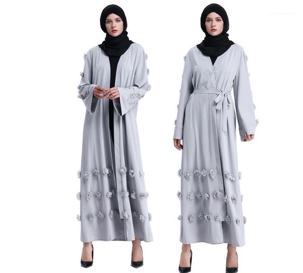 

arabian long robe dresses floral middle east formal dress middle eastern muslim long-sleeved dress women, Black;gray