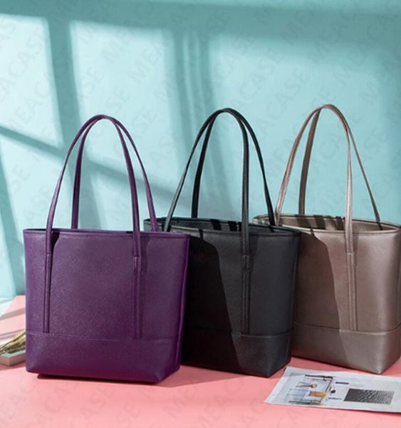 

ks women one-shoulder bag designer pu leather handbags large capacity tote bag for ladies luxury fashion casual shopping travel bags d7306, Black