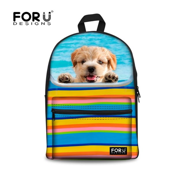 

french 3d animal backpack bull dog printing backpack for teenage boys girls high school children rucksack casual kids bookbag t200514